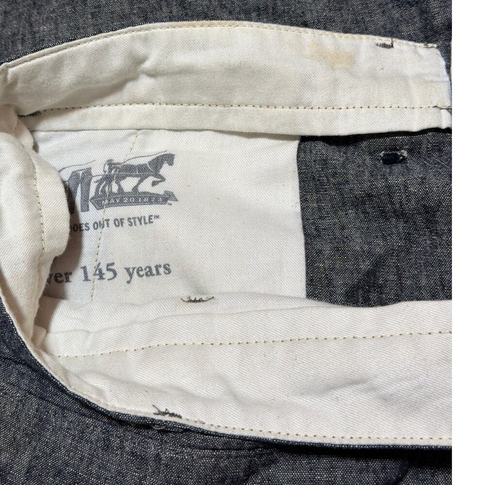 Levi’s Men’s W42 Regular Dark Gray Chambray Linen Blend Shorts - Picture 8 of 10